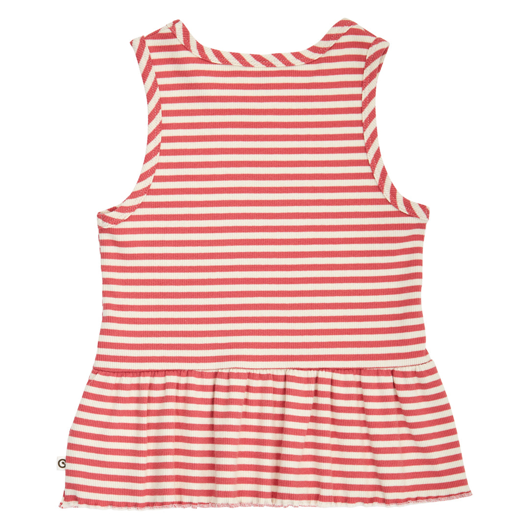 müsli RIB STRIPE peplum top L_S Tee Mineral red/ Tofu 690000312