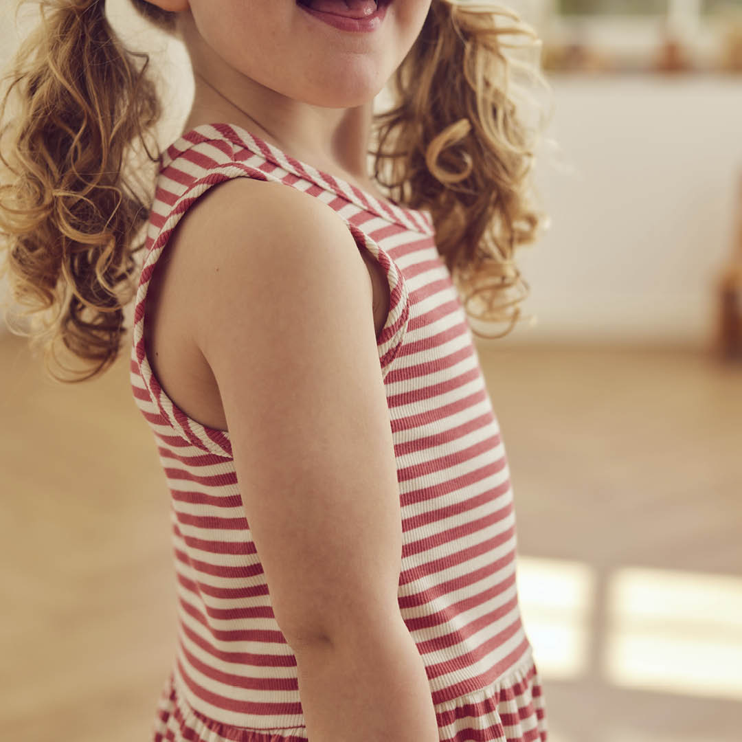 müsli RIB STRIPE peplum top L_S Tee Mineral red/ Tofu 690000312