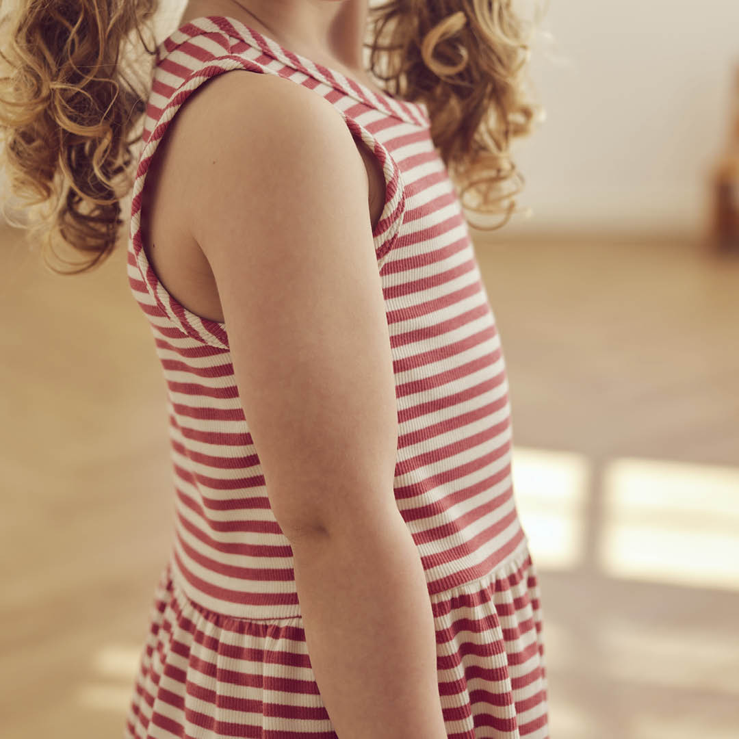 müsli RIB STRIPE peplum top L_S Tee Mineral red/ Tofu 690000312