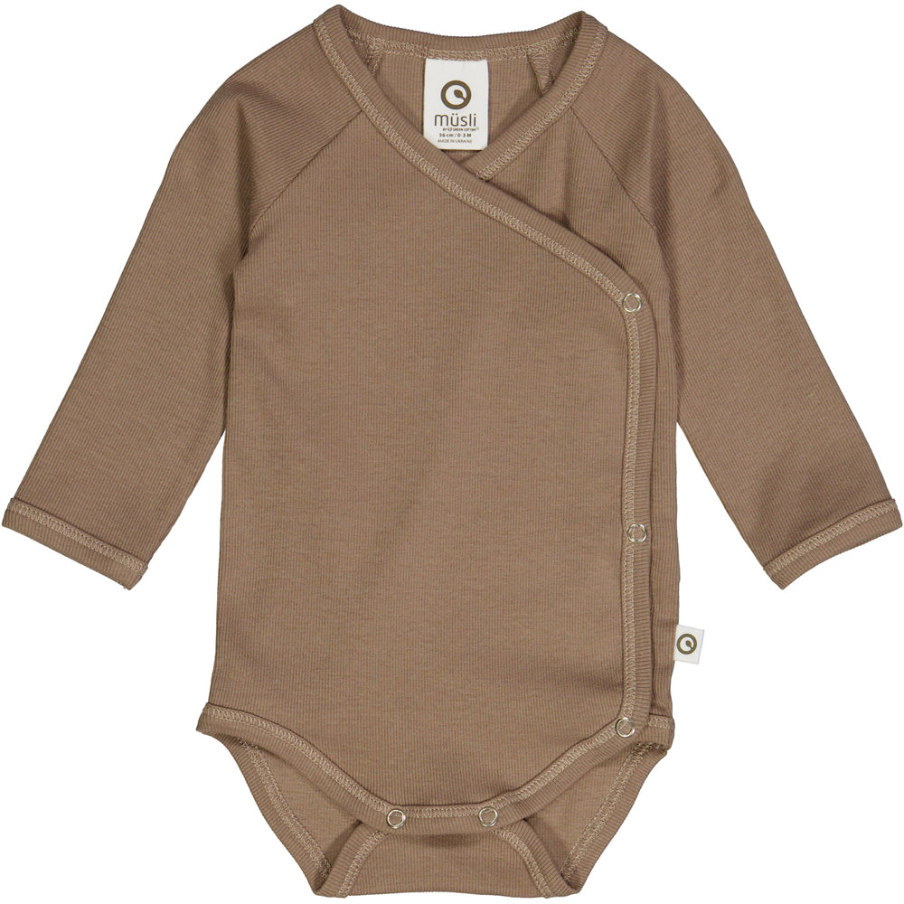 müsli RIB body with cross closure 2-pack Bodystockings Balsam cream/ Walnut 690000161