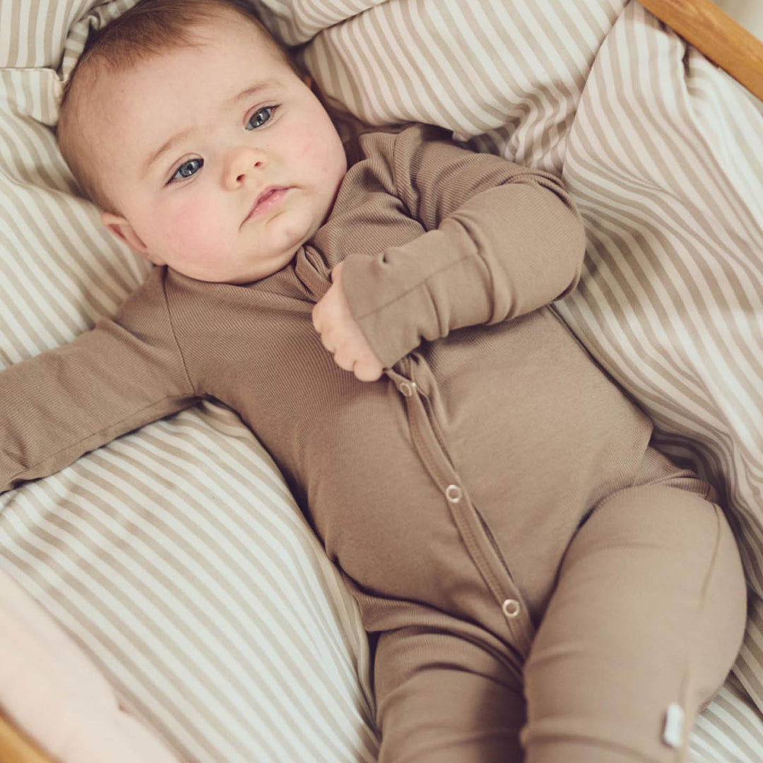 müsli RIB bodysuit with feet Bodystockings Walnut 017080802