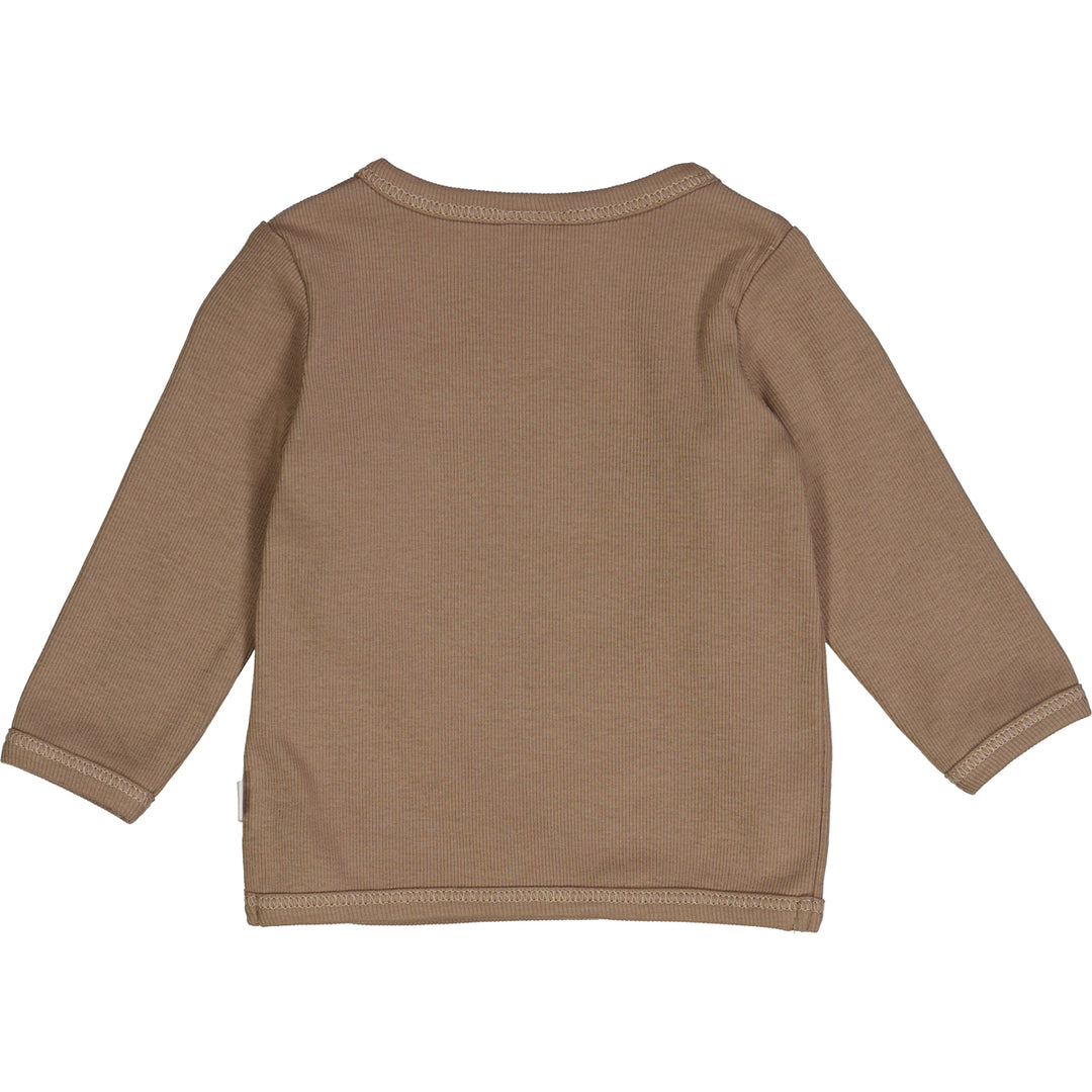 müsli RIB cardigan with cross closure L_S Tee Walnut 017080802