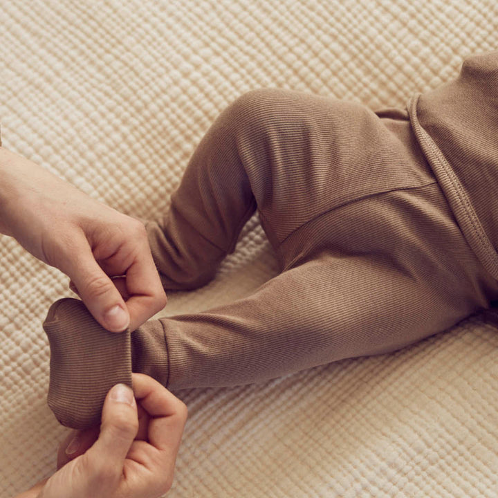 müsli RIB pants with foldable feet Pants Walnut 017080802