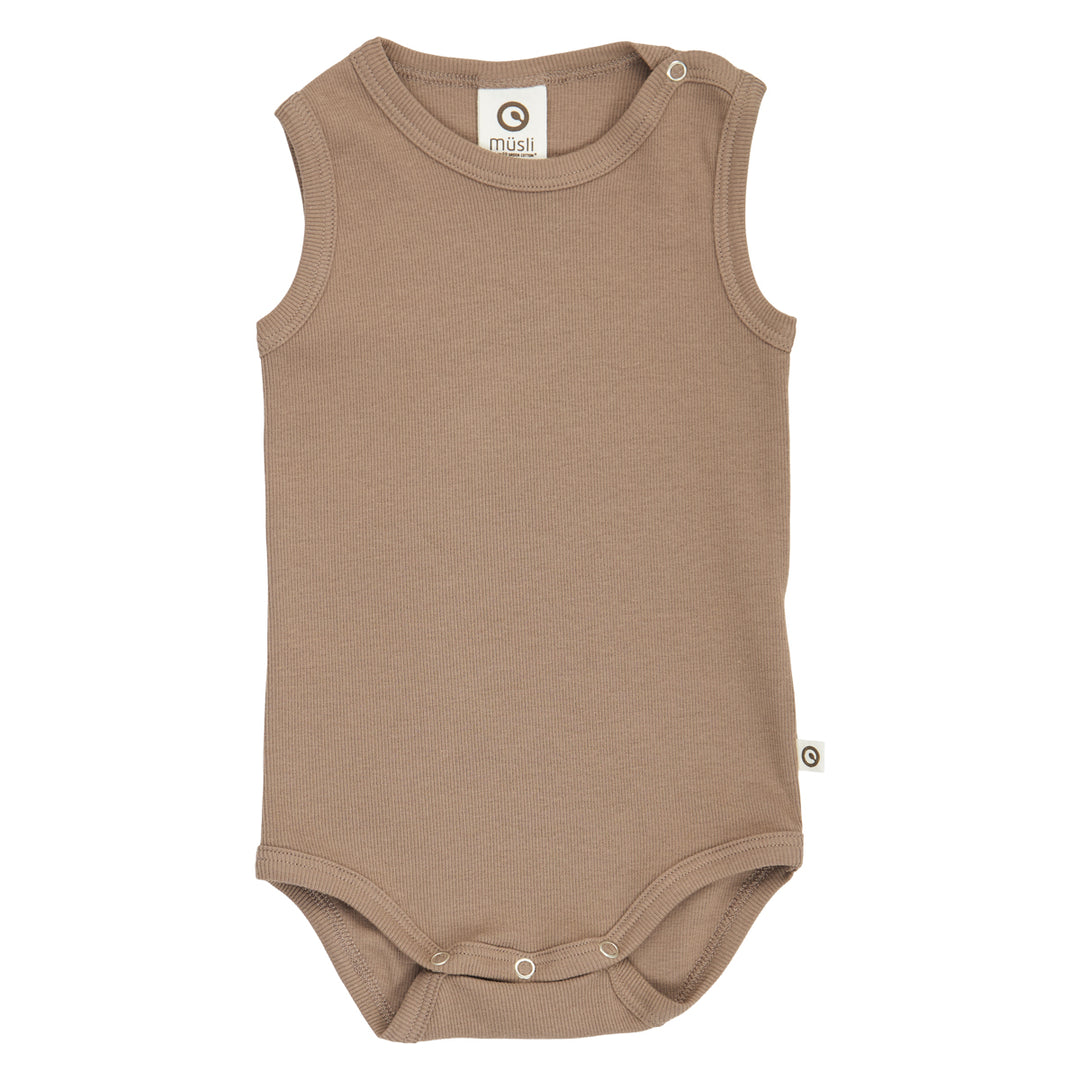 müsli RIB sleeveless body Bodystockings Walnut 017080802