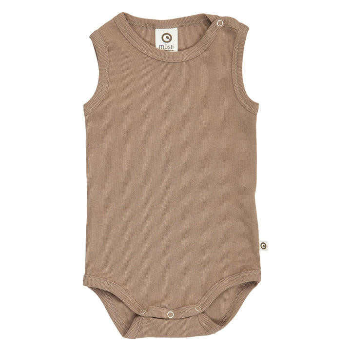 müsli RIB sleeveless body Bodystockings Walnut 017080802