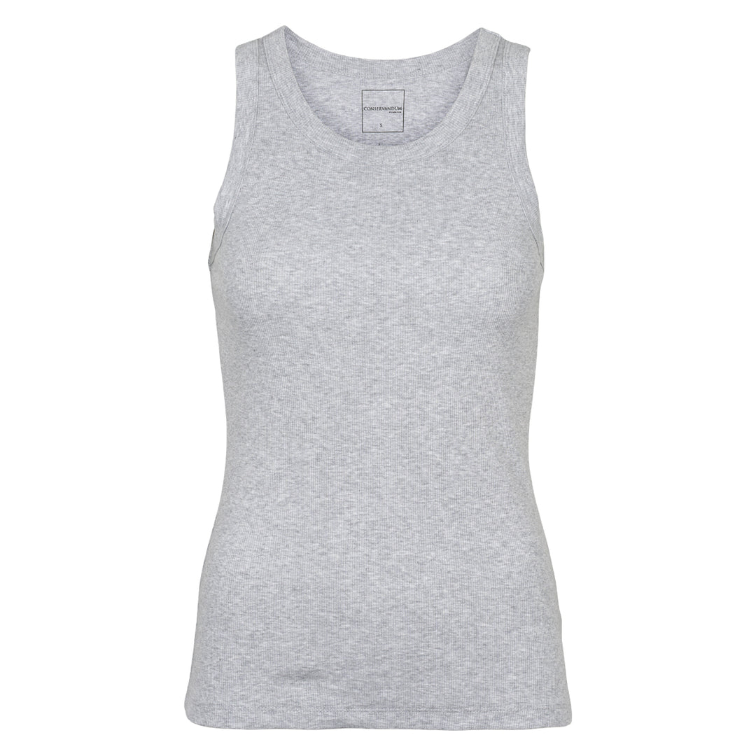 Conservandum RIB tank top S_S Tee Pale greymarl 207670000