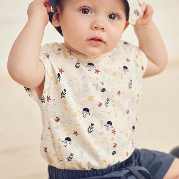 müsli SEA printed T-shirt S_S Tee Tofu/ Hemp/ Navy 690000308