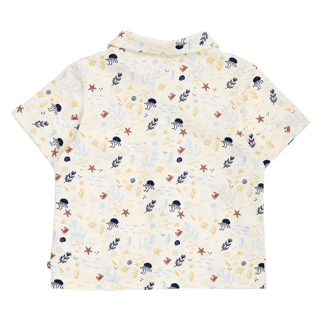 müsli SEA printed shirt S_S Tee Tofu/ Hemp/ Navy 690000308