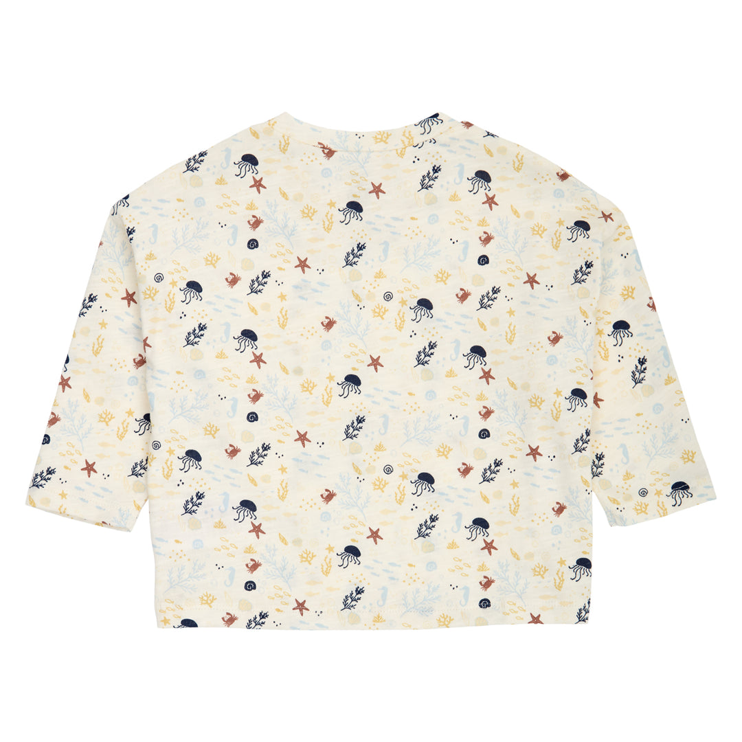 müsli SEA printed top L_S Tee Tofu/ Hemp/ Navy 690000308