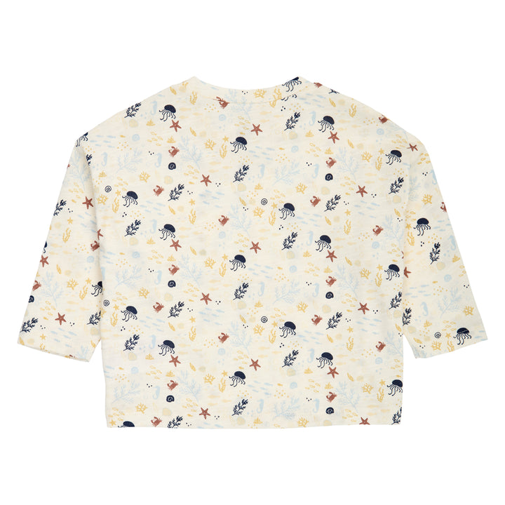 müsli SEA printed top L_S Tee Tofu/ Hemp/ Navy 690000308