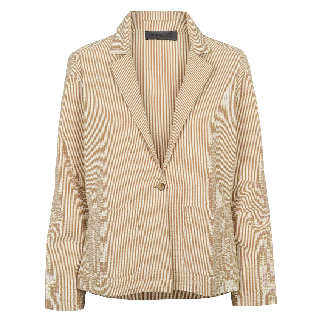 Conservandum SEERSUCKER STRIPE blazer jacket Cardigan Birch/ Muchi 690000346