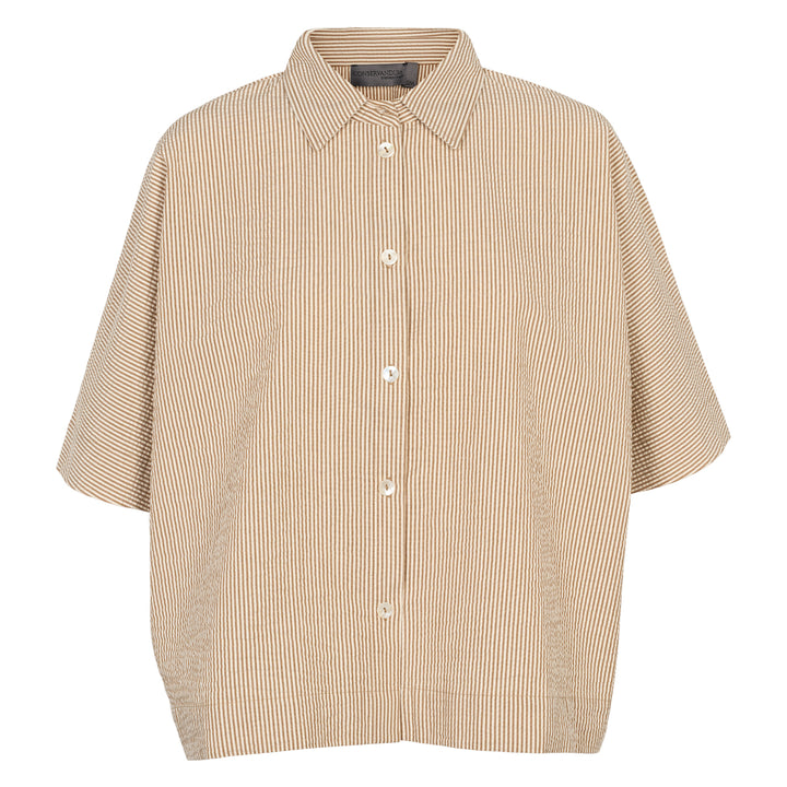 Conservandum SEERSUCKER STRIPE box shirt S_S Tee Birch/ Muchi 690000346