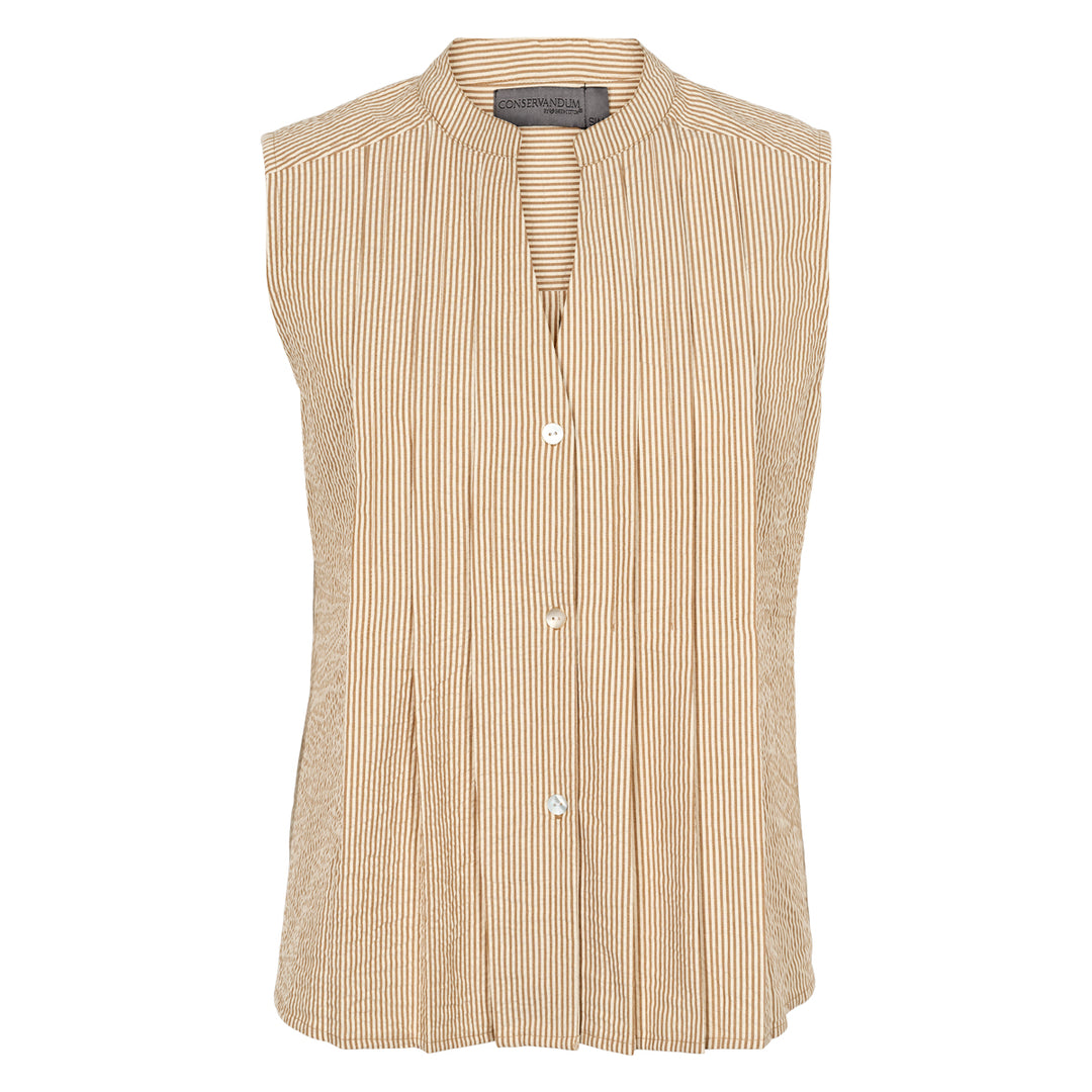 Conservandum SEERSUCKER STRIPE top S_S Tee Birch/ Muchi 690000346