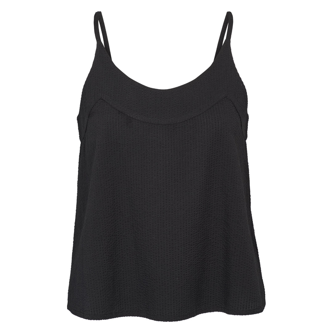 Conservandum SEERSUCKER strap top S_S Tee Black 019400706