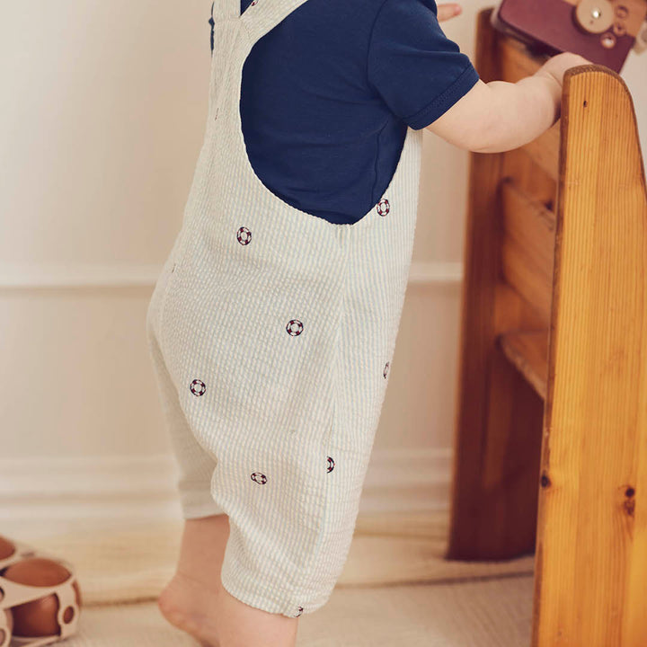 müsli SEERSUCKER stripe overalls Bodystockings Tofu/ Ocean/ Mineral red 690000311