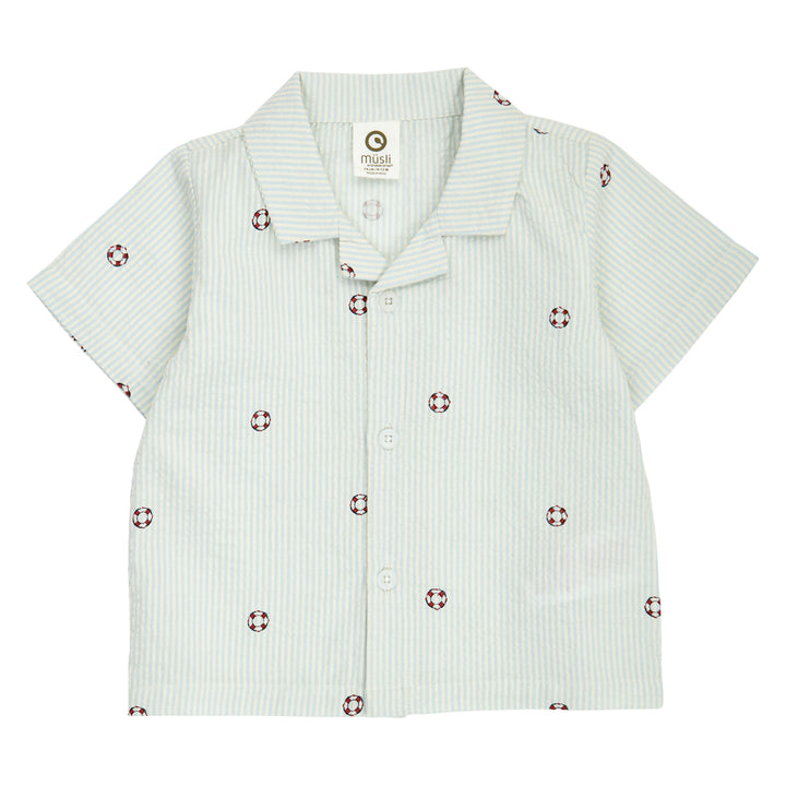 müsli SEERSUCKER stripe shirt S_S Tee Tofu/ Ocean/ Mineral red 690000311