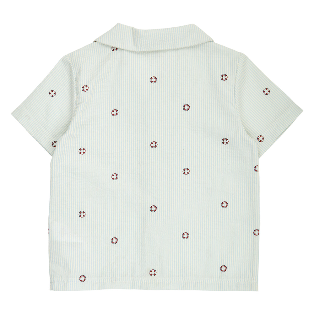 müsli SEERSUCKER stripe shirt S_S Tee Tofu/ Ocean/ Mineral red 690000311