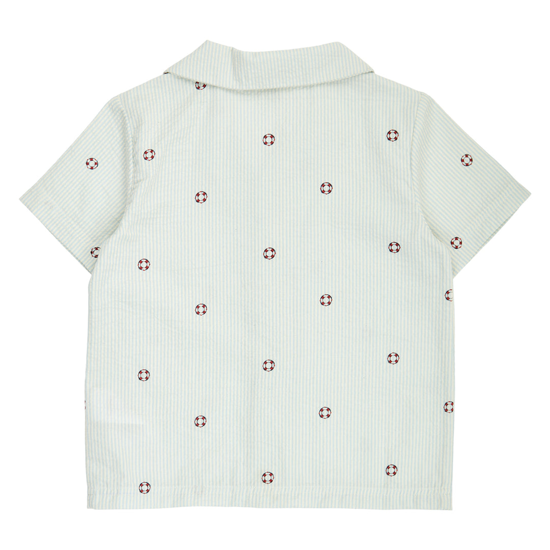 müsli SEERSUCKER stripe shirt S_S Tee Tofu/ Ocean/ Mineral red 690000311