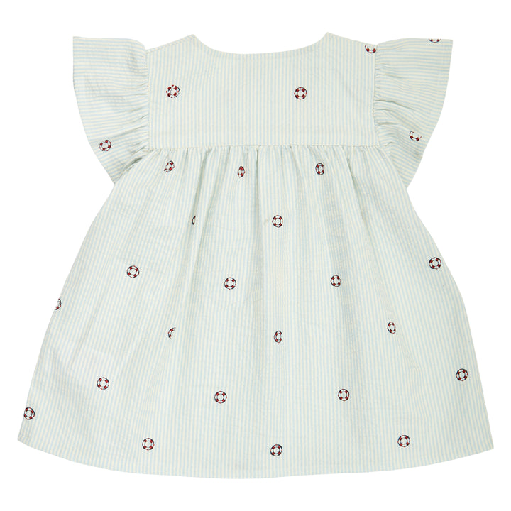 müsli SEERSUCKER striped frill top S_S Tee Tofu/ Ocean/ Mineral red 690000311