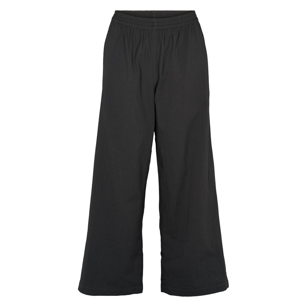 Conservandum SEERSUCKER wide leg pants Pants Black 019400706