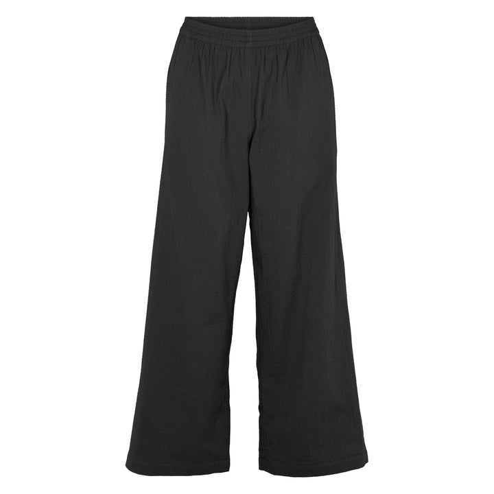Conservandum SEERSUCKER wide leg pants Pants Black 019400706
