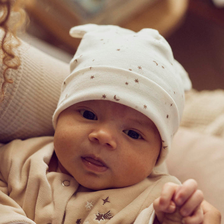 müsli SPARKLE rib bear hat with ears Headwear Balsam cream/ Walnut/ Oat 690000320
