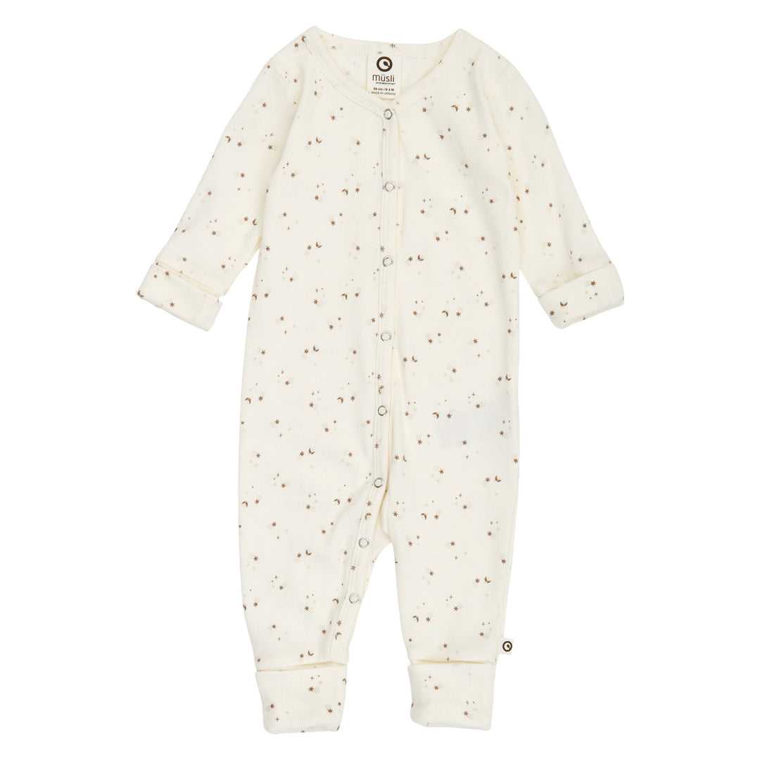 müsli SPARKLE rib bodysuit with feet Bodystockings Balsam cream/ Walnut/ Oat 690000320