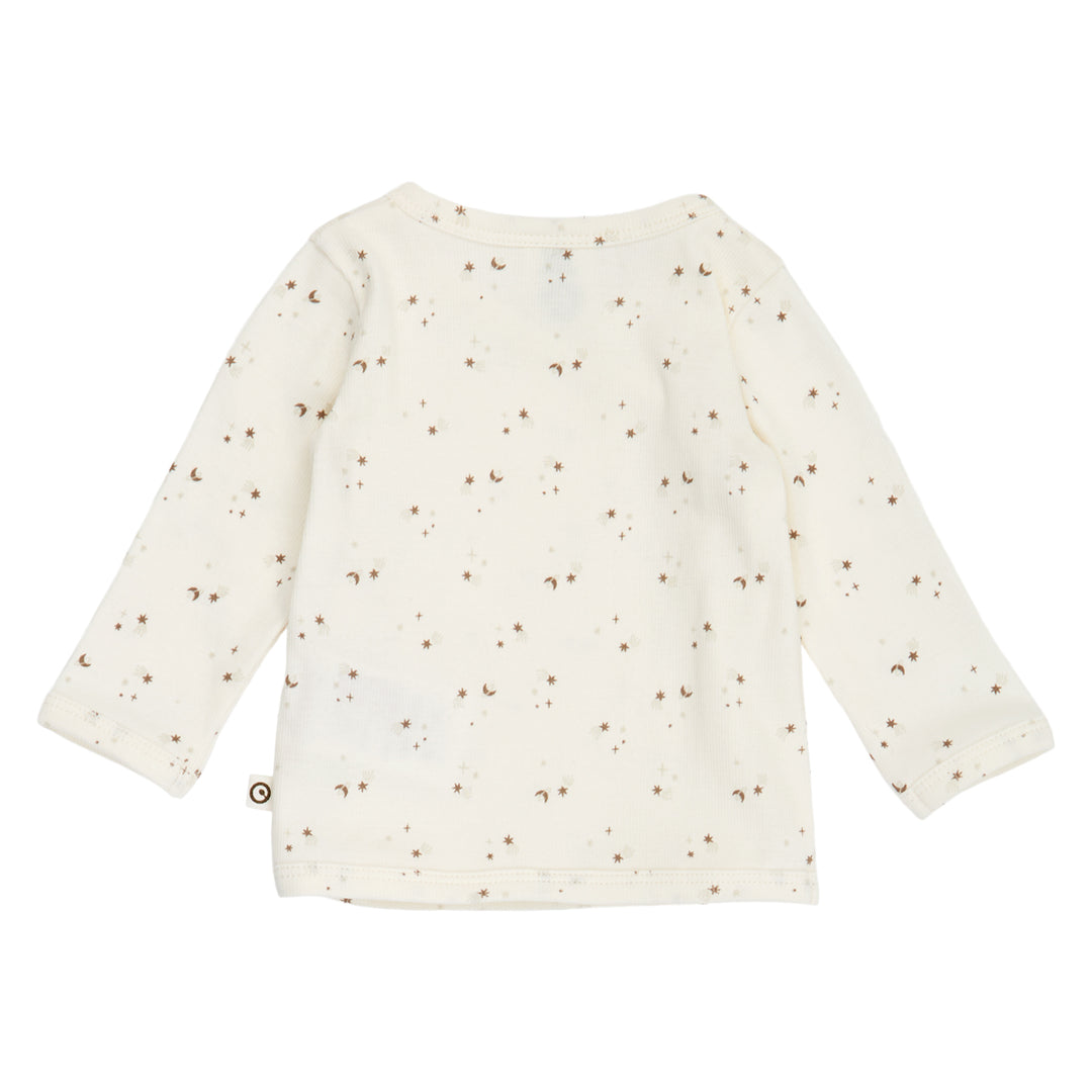 müsli SPARKLE rib cardigan with cross closure L_S Tee Balsam cream/ Walnut/ Oat 690000320