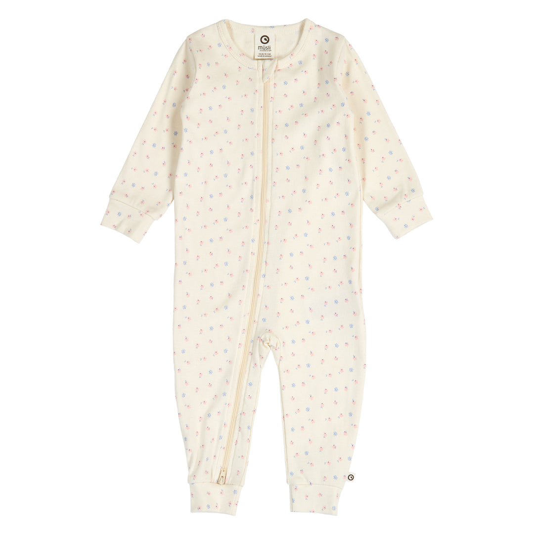 müsli SPRING rib floral bodysuit Bodystockings Tofu/ Nectar/ shell blue 690000313
