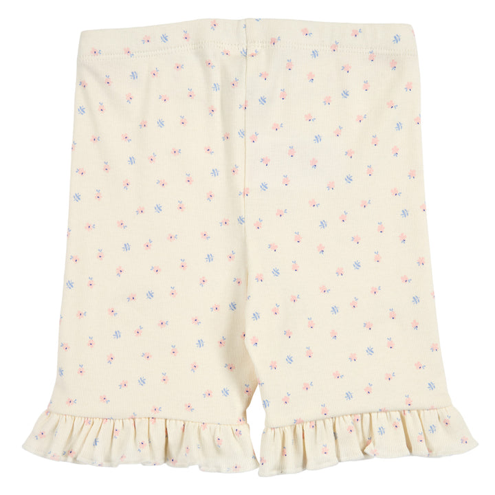 müsli SPRING rib floral frill tights Leggings Tofu/ Nectar/ shell blue 690000313