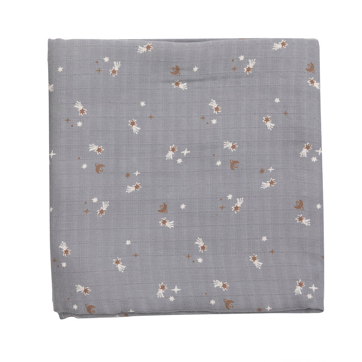 müsli STARS muslin babywrap Nursery Jasmin blue/ Balsam cream/ Walnut 690000318