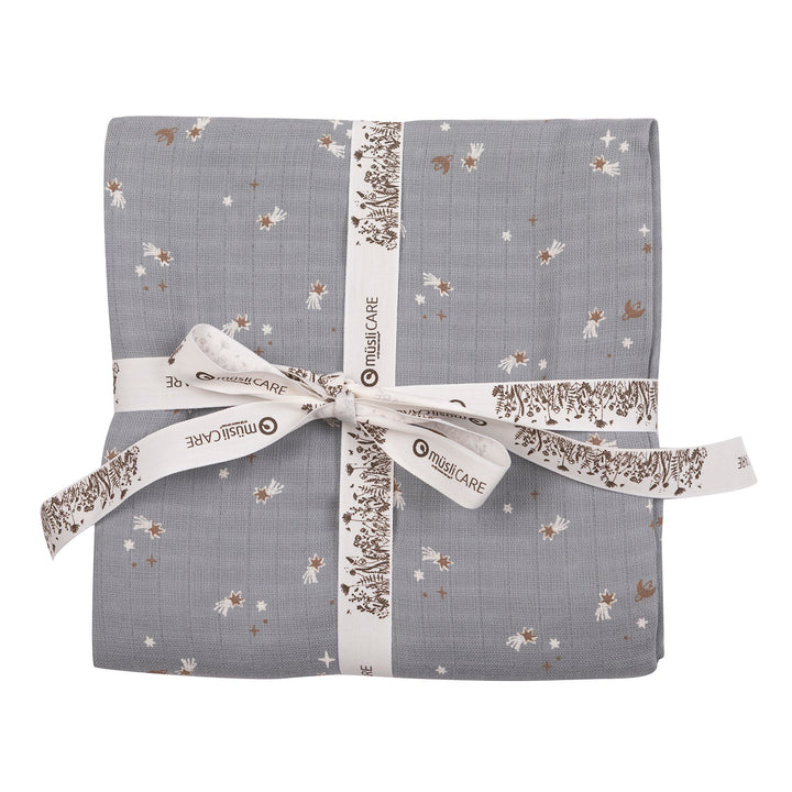 müsli STARS muslin babywrap Nursery Jasmin blue/ Balsam cream/ Walnut 690000318