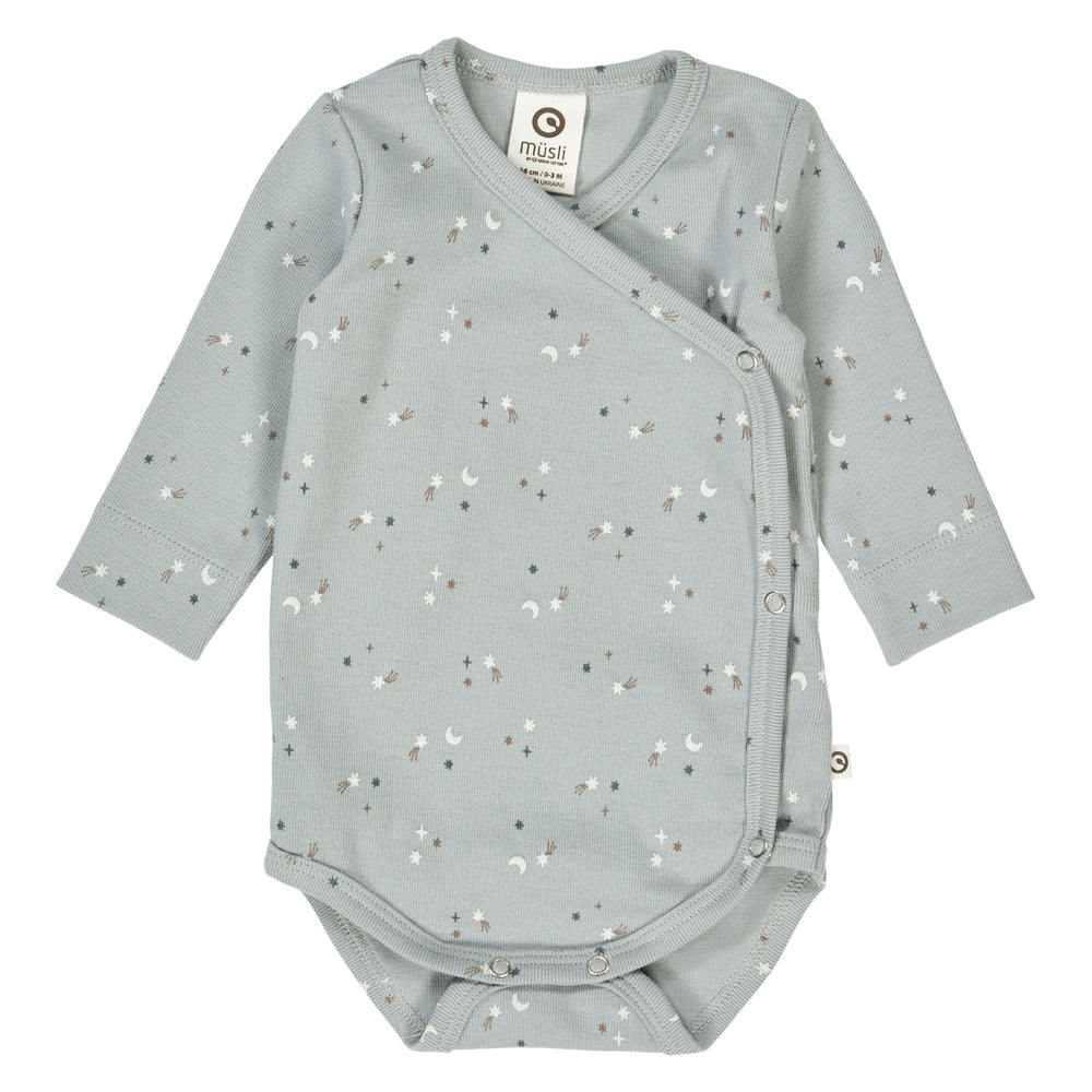 müsli STARS rib body with cross closure Bodystockings Jasmin blue/ Walnut/ Stormy blue 690000271