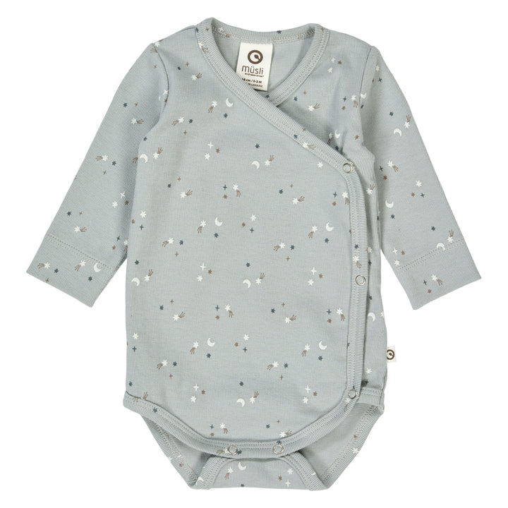 müsli STARS rib body with cross closure Bodystockings Jasmin blue/ Walnut/ Stormy blue 690000271