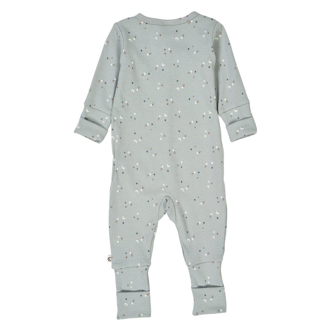 müsli STARS rib bodysuit with feet Bodystockings Jasmin blue/ Walnut/ Stormy blue 690000271