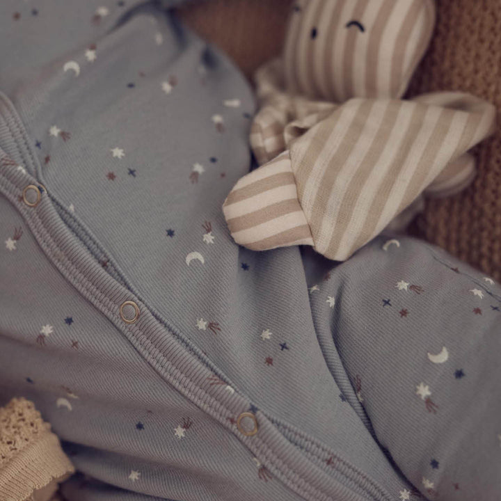 müsli STARS rib bodysuit with feet Bodystockings Jasmin blue/ Walnut/ Stormy blue 690000271