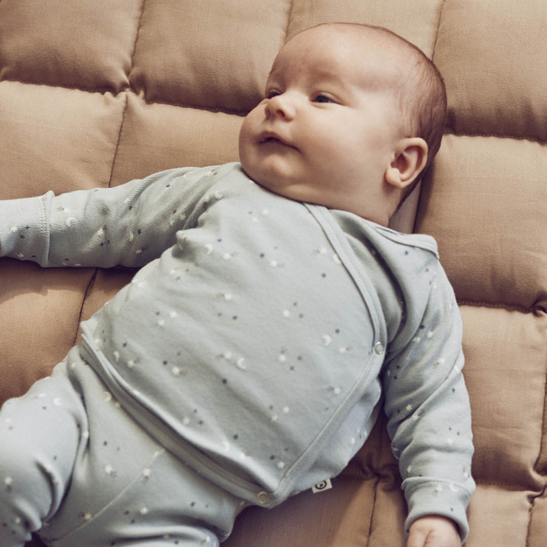 müsli STARS rib cardigan with cross closure L_S Tee Jasmin blue/ Walnut/ Stormy blue 690000271