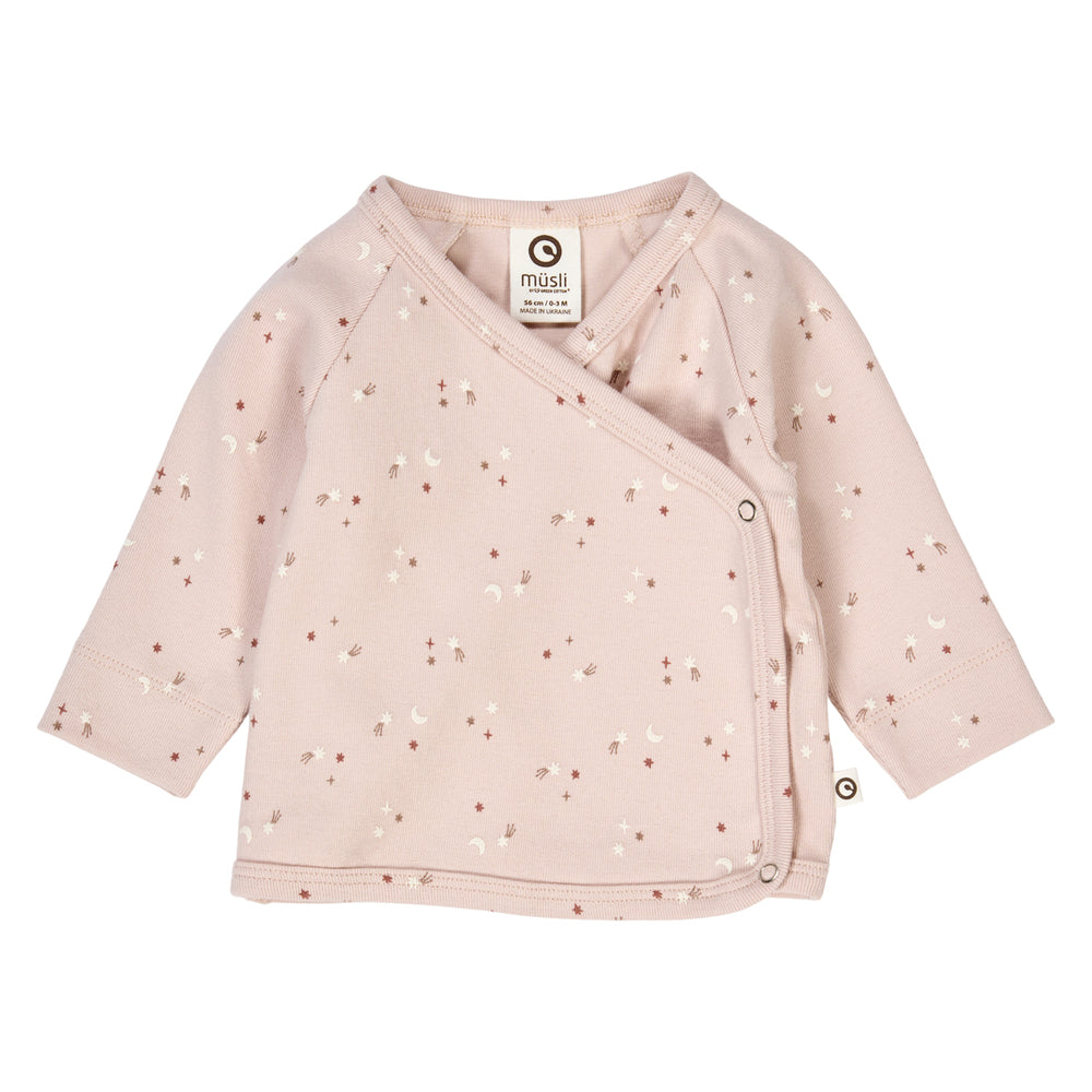 müsli STARS rib cardigan with cross closure L_S Tee Nightingale/ Walnut/ Daydream 690000270