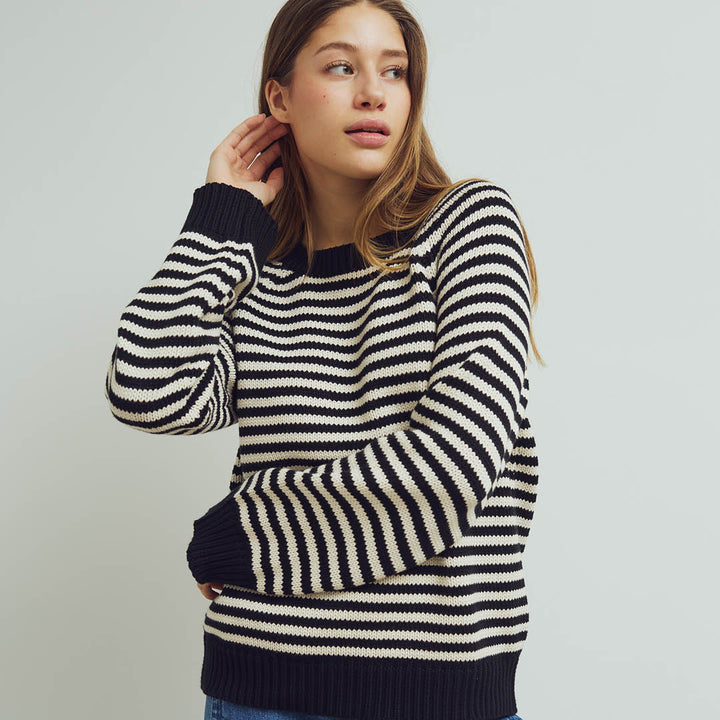 Conservandum STRIPE KNIT sweater Sweatshirt Black 019400706