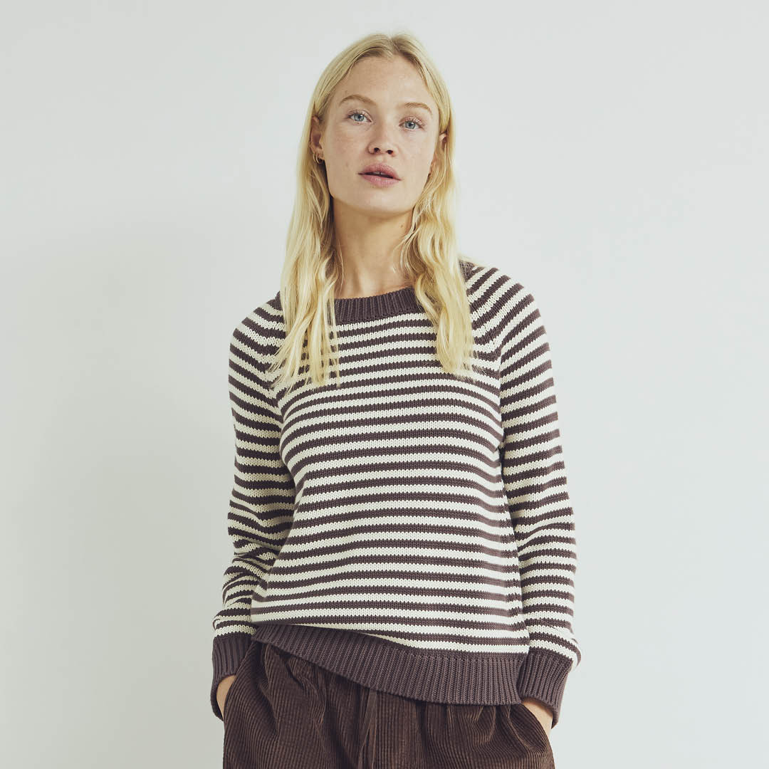 Conservandum STRIPE KNIT sweater Sweatshirt French Roast 019101200