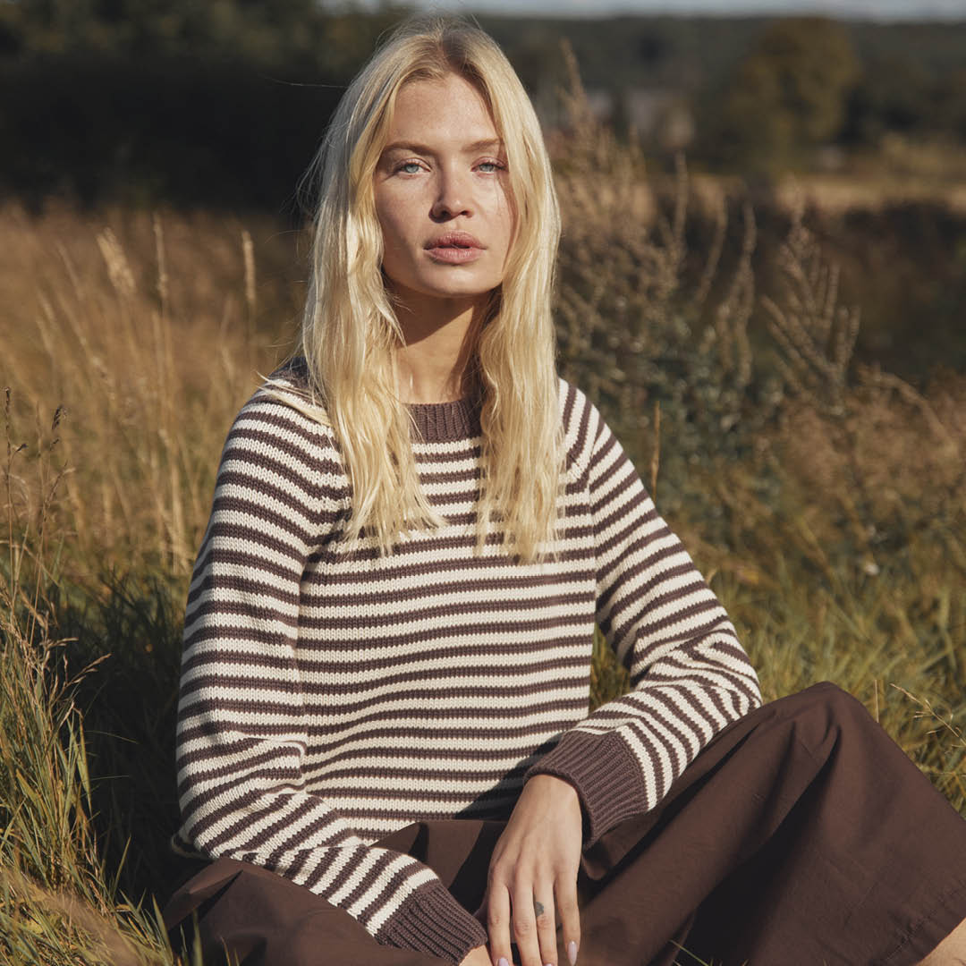 Conservandum STRIPE KNIT sweater Sweatshirt French Roast 019101200