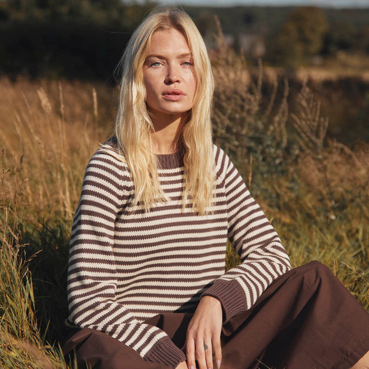 Conservandum STRIPE KNIT sweater Sweatshirt French Roast 019101200