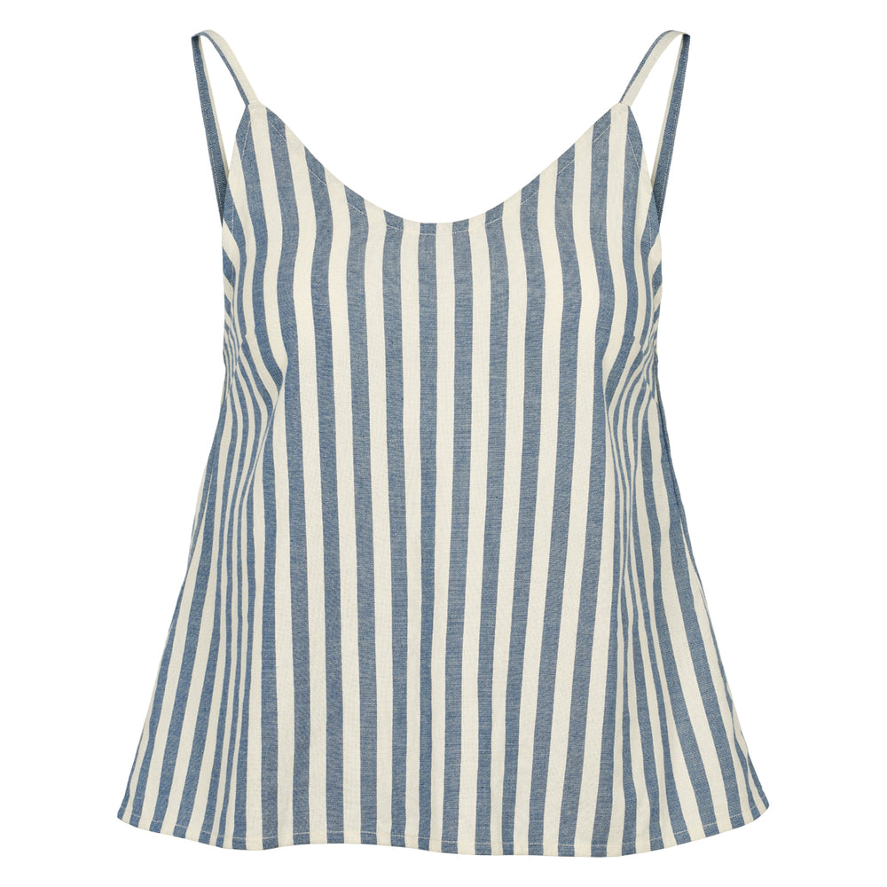 Conservandum STRIPE WOVEN strap top S_S Tee Blue / White 690000274