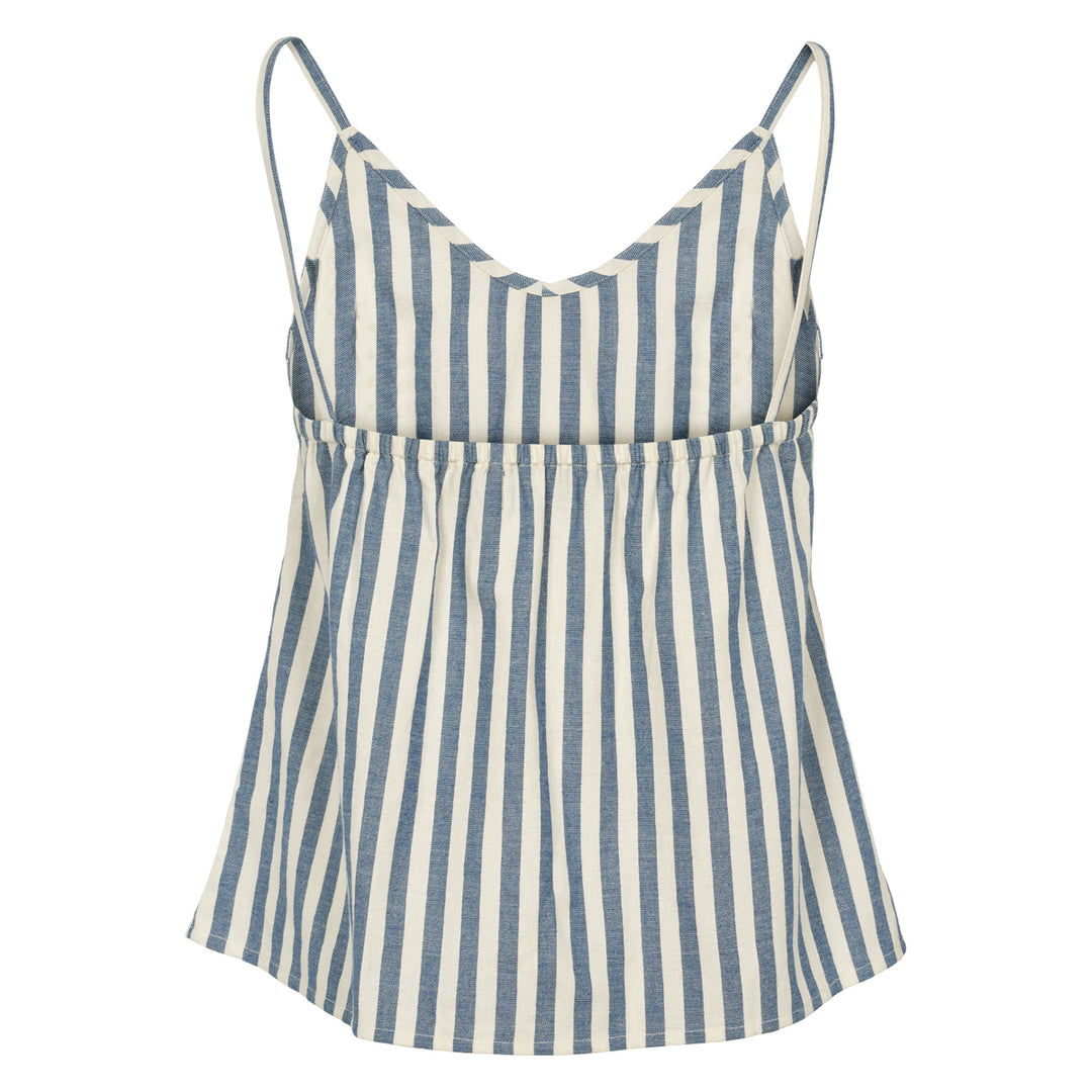 Conservandum STRIPE WOVEN strap top S_S Tee Blue / White 690000274
