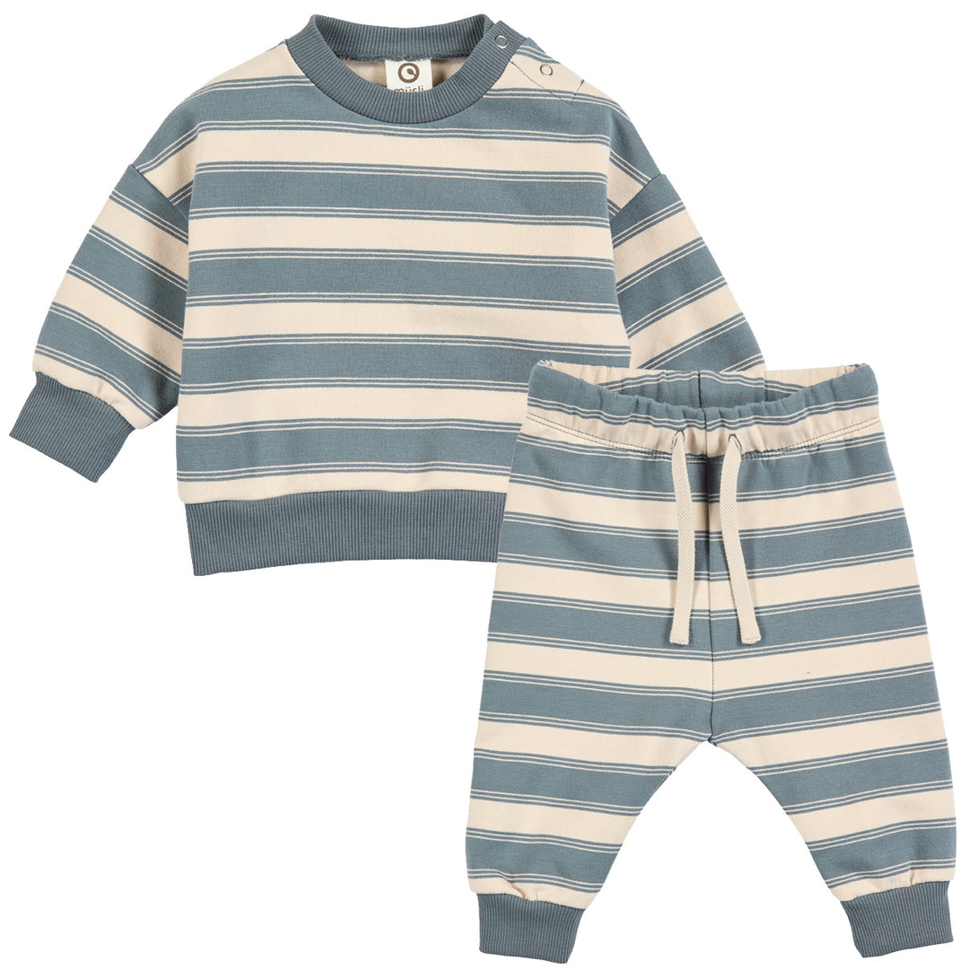 müsli STRIPE sweat set Bodystockings Oak/ Stormy blue 690000263
