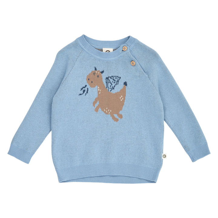 müsli Storybook Knit Jacquard Sweater Baby L_S Tee Soft blue 016401601