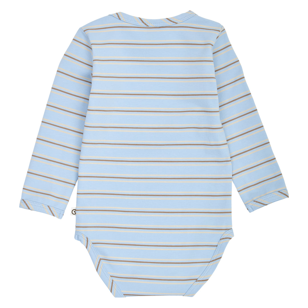 müsli Storybook Stripe L/S Body Bodystockings Soft blue/ Walnut/ Oak 690000332