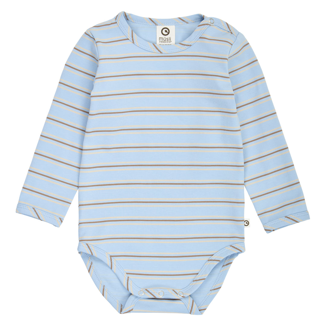 müsli Storybook Stripe L/S Body Bodystockings Soft blue/ Walnut/ Oak 690000332