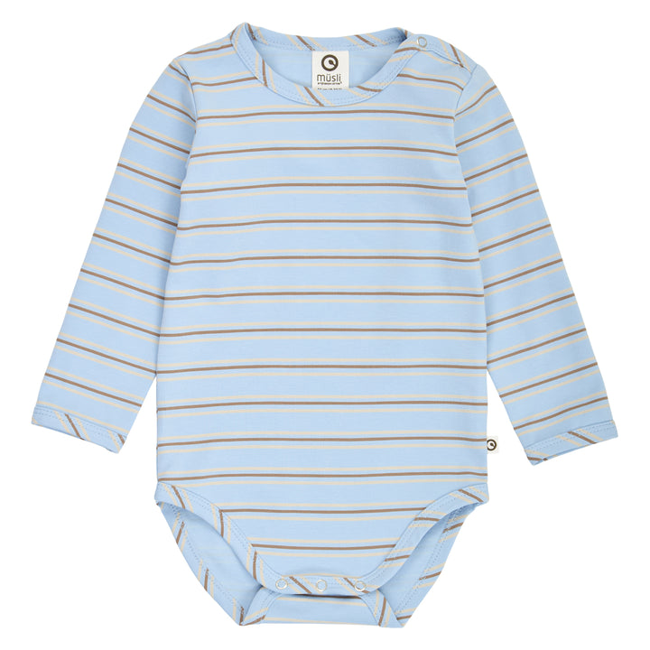müsli Storybook Stripe L/S Body Bodystockings Soft blue/ Walnut/ Oak 690000332