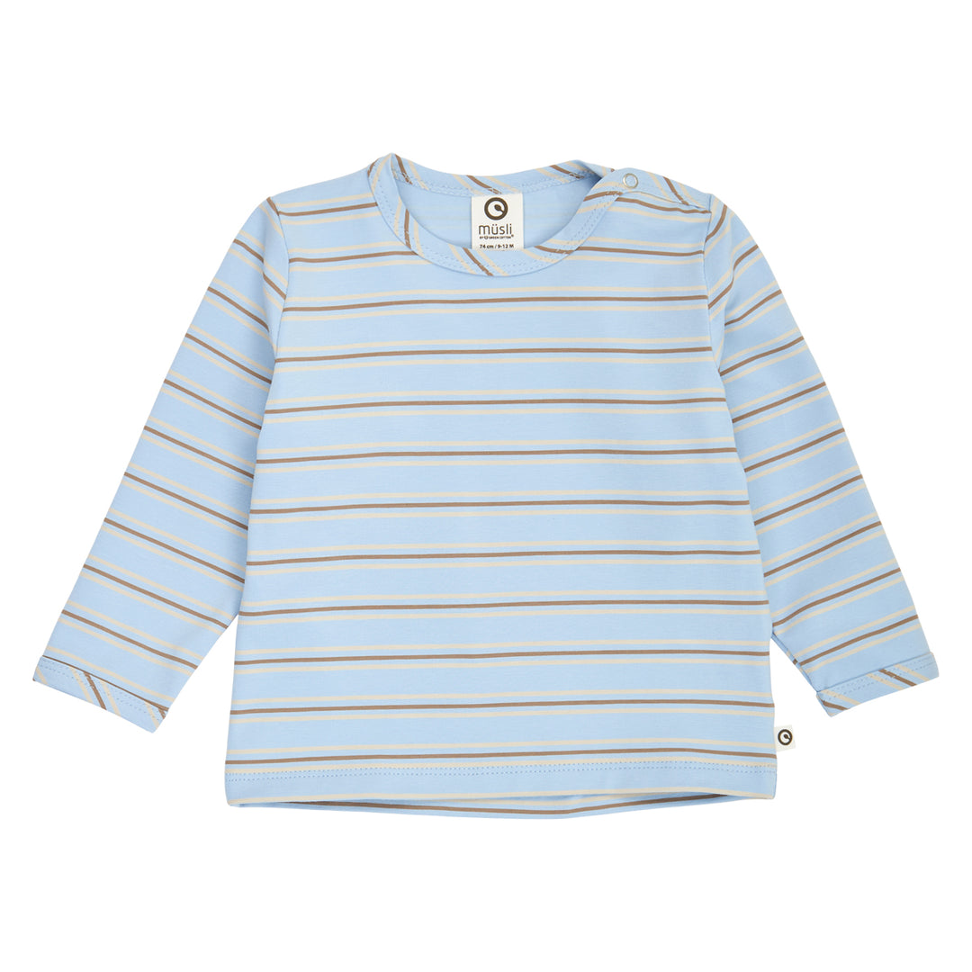 müsli Storybook Stripe L/S T Baby L_S Tee Soft blue/ Walnut/ Oak 690000332